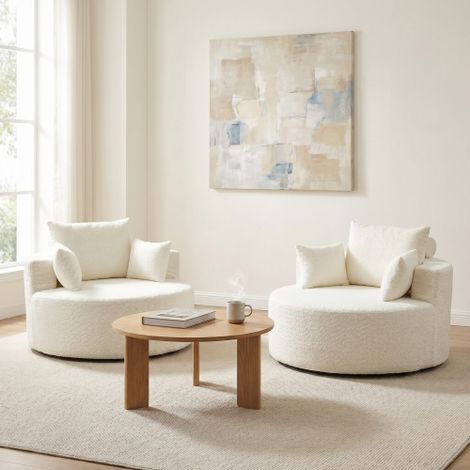 Fauteuil en chenille garni de mousse (Unité individuelle) — Un canapé-lit au style moderne et au toucher doux, idéal pour les salons, les chambres, les espaces détente et les salles multimédias.