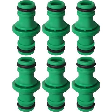 Set mit 6 doppelseitigen Schlauchverbindern, grüne Gartenschlauchverbinder, geeignet für Autowäsche und Gartenschlauchanschluss (1/5)