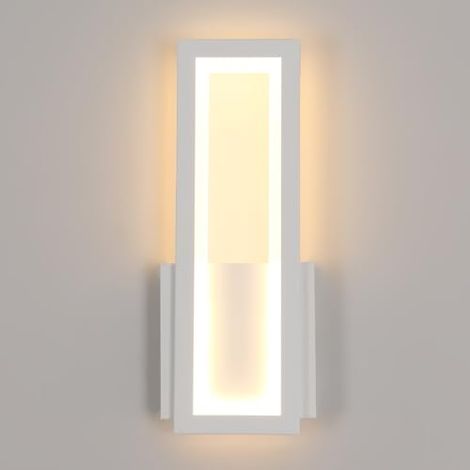 GOECO Acrylic LED Wall Lamp, Modern Design, White, 32x12x5 cm, White Light, 16W, Ideal for Nordic Decoration (1/5)