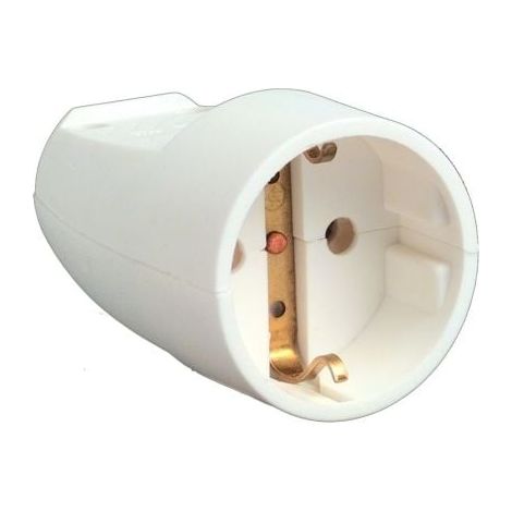 Schutzkontakt-Kupplung mit Knickschutz weiß Stecker & Kupplungen