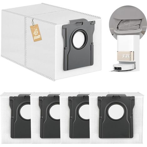 4 Pièces Sacs à Poussière pour X40 Ultra Complete/X40 Master/X50 Ultra/L50 Pro Ultra/ L10s Pro Ultra Heat /L40 Ultra/X30 Ultra/X40 Ultra Aspirateur Accessoires(3L) (1/5)
