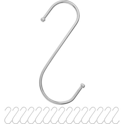 16 - Crochet En S - Accessoire De Suspension - Pour Barre Ø 42mm - Cuisine Garage Atelier - Argent - 120x3,6mm (1/5)