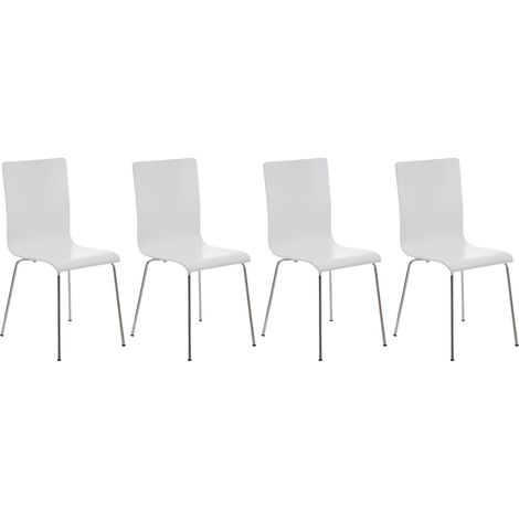 Lot de 4 chaises visiteur Pepe en bois Blanc (1/5)