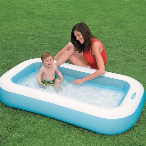 Trade Shop - Piscina Gonfiabile Per Bambini Baby Rettangolare 166 X 100 X 28 Cm Giardino - (1/5)