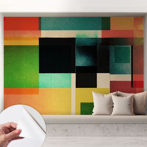 Carta da parati adesiva - lavabile - decorazione murale - per cucina - pellicola decorativa Astrazione geometrica 208x146 cm (1/5)