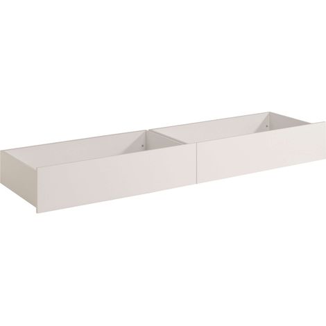 Pack 2 cajones Style para camas juveniles color blanco dormitorio habitación almacenaje mueble 25x199x53 cm