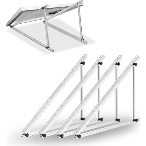 Lot de 2 supports de montage pour panneau solaire de 114,3 cm avec pieds inclinables pliables, convient pour 2 à 4 pièces 180 200 300 400 500 W pour toit, camping-car, bateau (1/5)