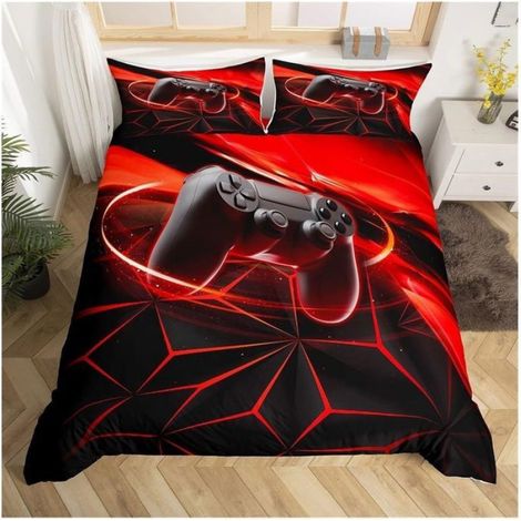 200x200cm Gamer Gamepad Housse de Couette, avec 2 Taies d'oreiller 65x65 cm, Ensemble de Literie Tie Dye Housse C PARURE DE COUETTE (1/4)