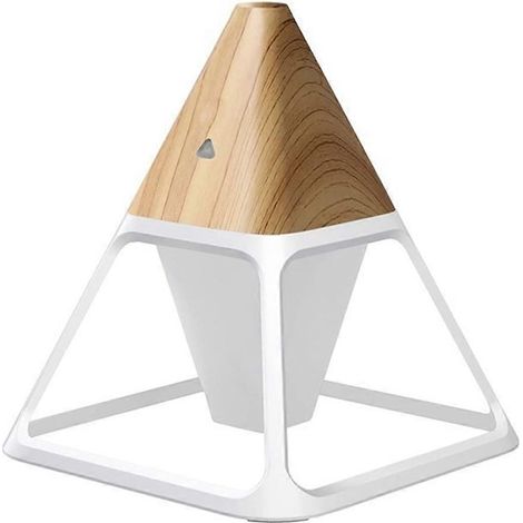 Humidificateur d'air avec télécommande, veilleuse et éclairage LCD, coloris imitation bois, compatible USB. Améliore le refroidissement et la qualité de l'air. (1/5)