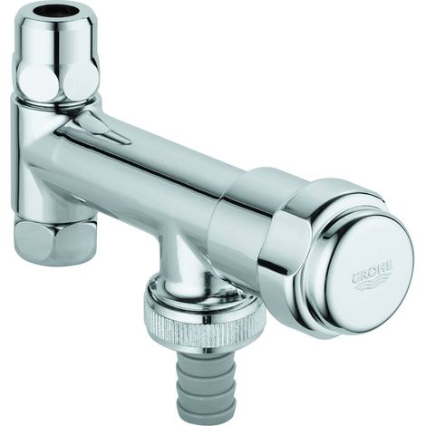 GROHE Original Robinet combiné WAS Eckfix 41030, DN 10, tête à chambre de graisse 3/8'' pour raccord de flexible verrouillable, avec clapet anti-retour, chromé, 41030000 (1/3)
