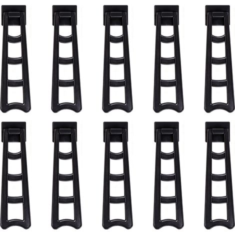 Lot de 10 supports pour cadres photo en plastique noir – auto-adhésifs et sans perçage – chevalets – hauteur 6 à 19 cm (7 à 36 pouces) – pou (1/4)
