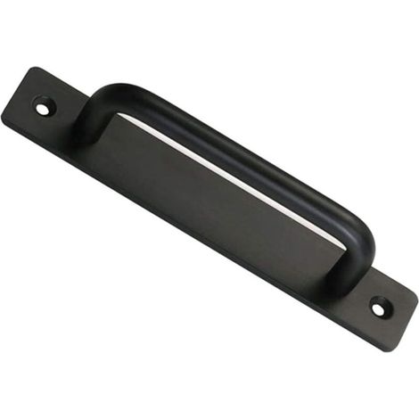 Barn Door Handle, Sliding Barn Door Handle, Perfect for Gate, Wardrobe, Cupboard, Drawer, Shed, Garage, Includes 2 Screws - Black, 150 mm
