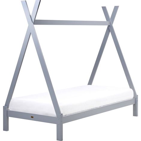 Letto per bambini a forma di Teepee UE Telaio singolo con doghe in legno di pino grigio Devay