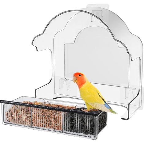 Abnehmbarer Futterteller Vogelfutterhaus Aus Klarem Und