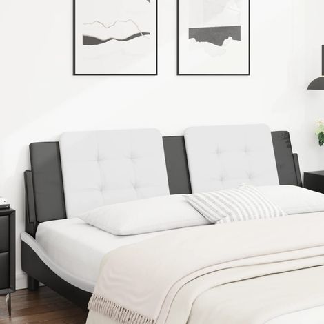 vidaXL Coussin de tête de lit Zadar blanc et noir 183 cm similicuir (1/5)