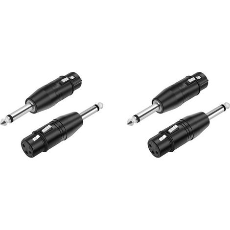 Il s'agit d'un ensemble de 4 adaptateurs convertisseurs audio mono mâle 6,35 mm vers XLR femelle 3 broches pour casques, microphones et amplificateurs. (1/3)