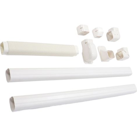 Kit de cache décoratif pour tuyaux de climatiseur en PVC pour pompe à chaleur de climatiseur central mini-split (1/5)