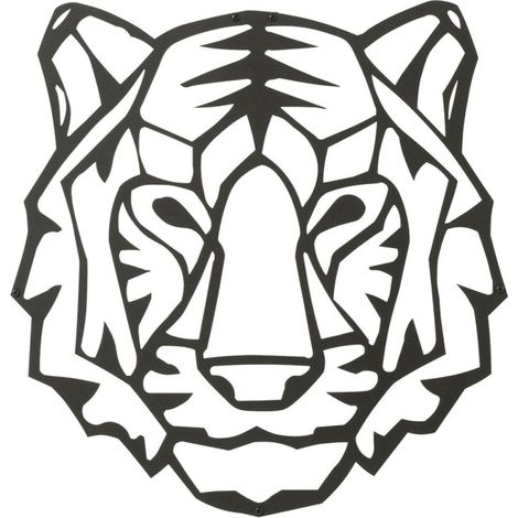 Décoration Murale en Métal "Tigre" 48cm Noir (1/4)