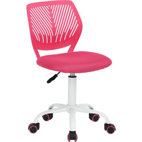 Chaise de Bureau colorée - Design Moderne réglable - Siège d'ordinateur pivotant sans Bras - pour Chambre d'enfant, Bureau à Domicile - Rose M (1/5)