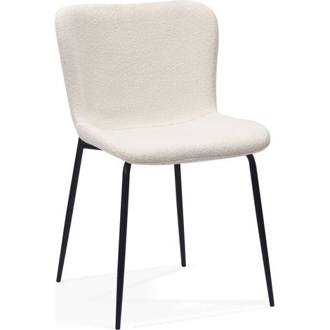 Ensemble de 2 chaises de salle à manger avec dossier rond haut, tissu et pieds métalliques (1/5)
