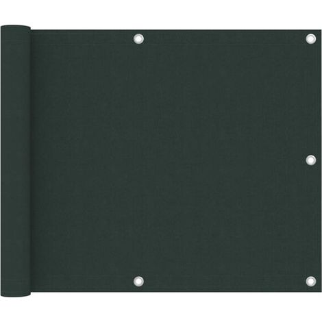 Paravent de balcon vert foncé, 75x300 cm, tissu Oxford. (1/5)