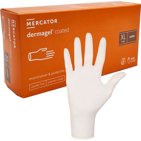 Gants en latex enduits Dermagel XL Mercator (100 pièces) (1/5)
