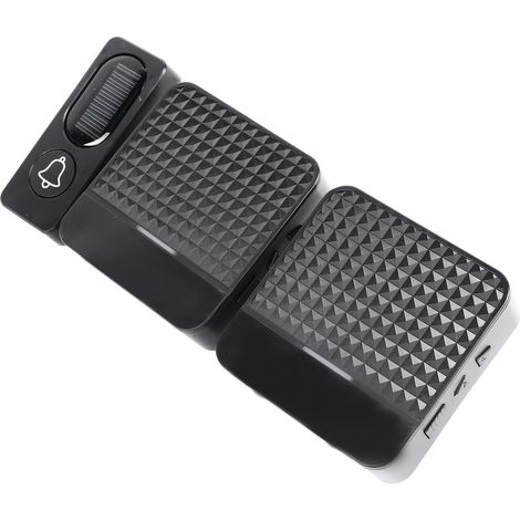 Sonnette de porte autonome noire sans pile, sans fil, intelligente, pour personnes âgées, mini sonnette de porte (1/5)
