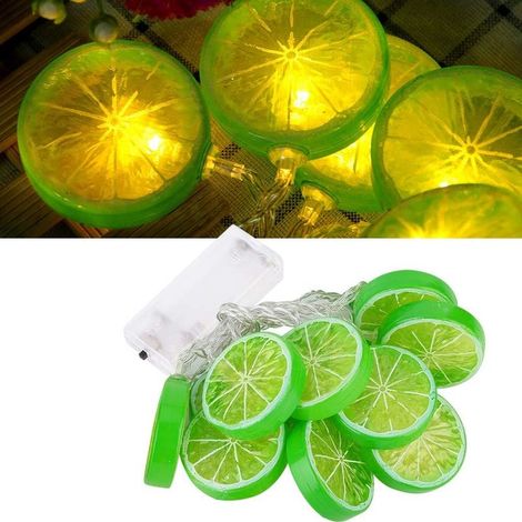 Guirlande Lumineuse 1.5m 10 Led, Chaîne Lumineuse Citrons, Alimenté par batterie [Toujours allumé],Guirlande LED pour Extérieur et Intérieur, (Vert) (1/5)