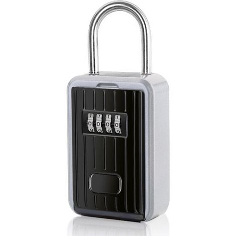 Caja de seguridad para llaves de pared de 1 pieza con cerradura de combinación de 4 dígitos, caja fuerte extragrande para exteriores con asa.