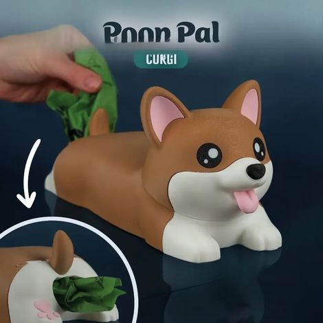 Corgi - Dog Poopbag Dispenser (Corgi dog poop bag dispenser)