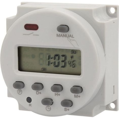 Interruttore temporizzato con display digitale 1S 168 h 5 VA Piccolo interruttore temporizzato programmabile a 7 giorni per comando elettronico (220 V CA) (1/5)