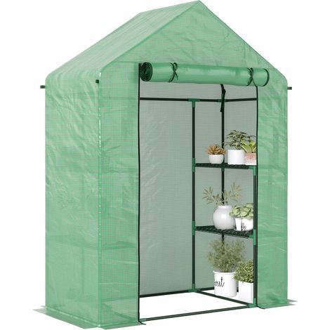 141x72x191 cm Serre de Jardin avec 4 Étagères pour Culture et Protection des Plantes et Semis (1/5)