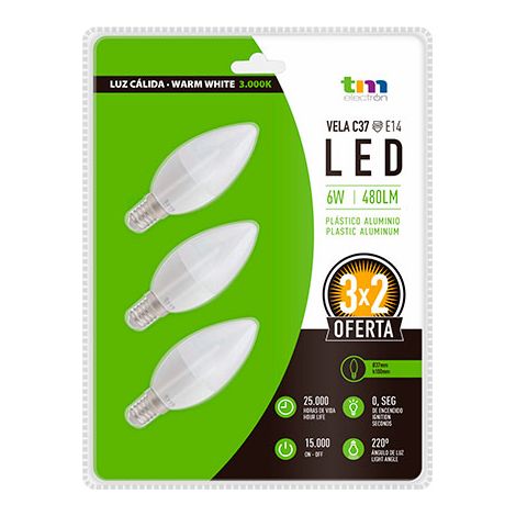 Bombilla LED TM Electron E14 3000 K