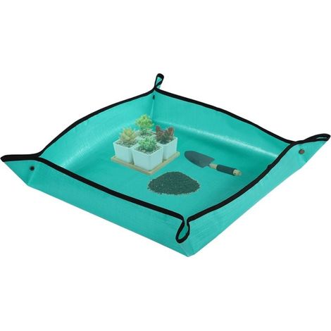 Tapis de plantation UlisemPlant, tapis de jardinage pliable et imperméable en polyéthylène pour semis et plantes succulentes d'intérieur (68 x 68 cm, vert) (1/4)