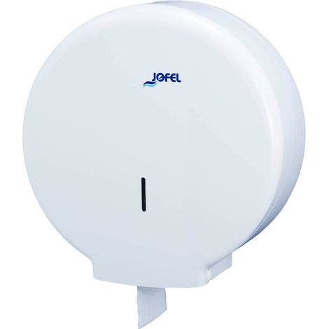 Jofel - Dispenser per rotoli di carta industriale di grandi dimensioni, Dispenser per rotoli di carta fino a 400 m, diametro massimo 260 mm, anima da 55 mm, ideale per bagni pubblici, Azur AE55300
