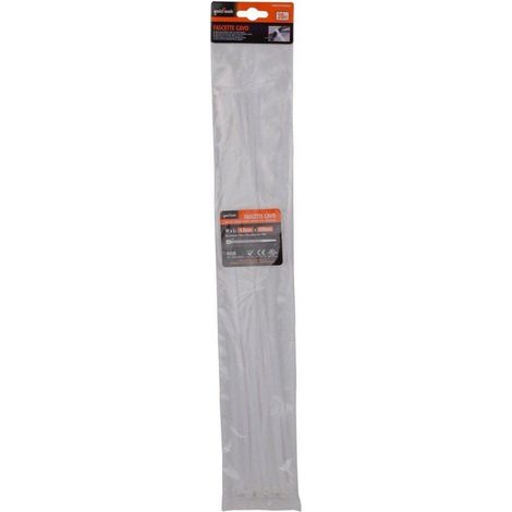 Kaela - Set 20pz Fascette Cavi Cavo Bianco Stringenti In Plastica Nylon 4.8x400 Mm 92370 - (1/3)