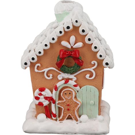 Maison en pain d'épice de Noël classique et exquise en résine, décoration de table idéale pour offrir (1/5)