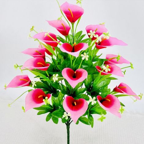18 Fleurs Tactile, Bouquet De Lotus Avec De Vraies Fleurs De Simulation Élégante Décoration Florale, Sans Entretien, Rose (1/5)