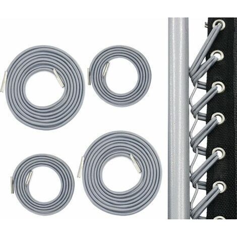 4 Ersatzseile, graue elastische Spanner, 2 lange (2,2 m) und 2 kurze (1,4 m), für Schwerelosigkeitsrollstühle (1/5)