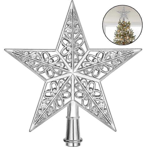 Étoile de Noël scintillante pour sapin de Noël, décoration en forme d'étoile creuse, ornements pour la maison (1/5)