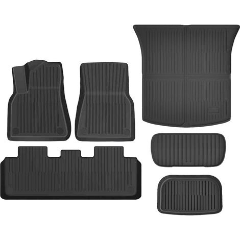 Tapis de sol, sur mesure pour Tesla Model Y, étanches et faciles à nettoyer, 6PCS (1/2)