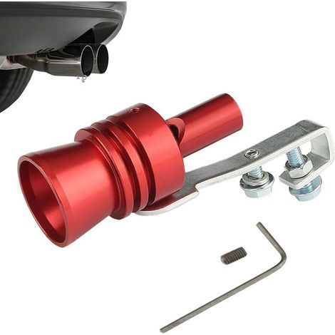 Sifflet turbo pour voiture - Embout de silencieux d'échappement, design léger en aluminium Fixation sur pot d'échappement boulonnée, effet turbo puissant pour pot d'échappement Taille: L (1/5)