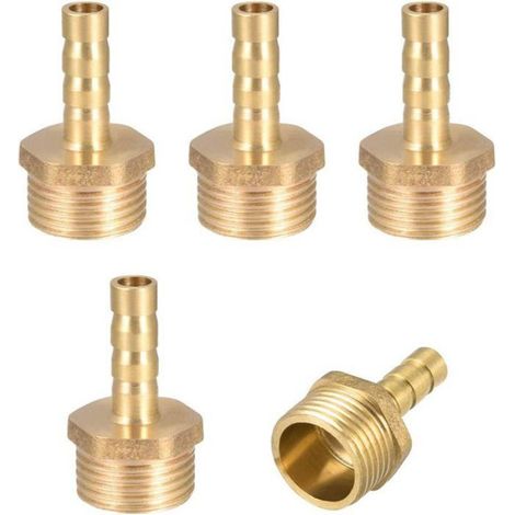 5 Pièces Raccord Cannelé Laiton 6mm, Filetage 3/8 Gaz Mâle, Étanchéité Renforcée, pour Pompe Eau et Jardin (1/3)