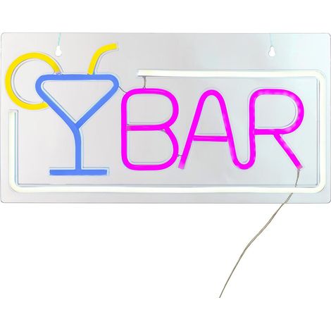 Lampe Murale Néon LED "Bar" 42cm Multicolore (1/5)