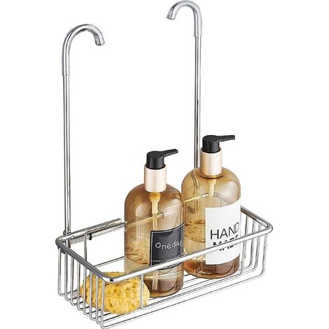 Hanging Shower Caddy, Stainless Steel, 25 x 35 x 13 cm, Silver (1/5)