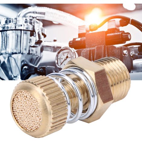 Lot de 10 silencieux pneumatiques en laiton avec filetage mâle BSPT, silencieux pour électrovanne, raccord d'air 1/8 pouce (1/5)