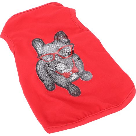 T-shirt motif animal mignon, peinture diamant 5D, fait main, rouge, taille M (1/5)