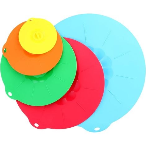 ® Set di 5 coperchi in silicone, coperchio per ciotola in silicone, coperchi in silicone antipolvere riutilizzabili, cinque diverse misure (1/5)