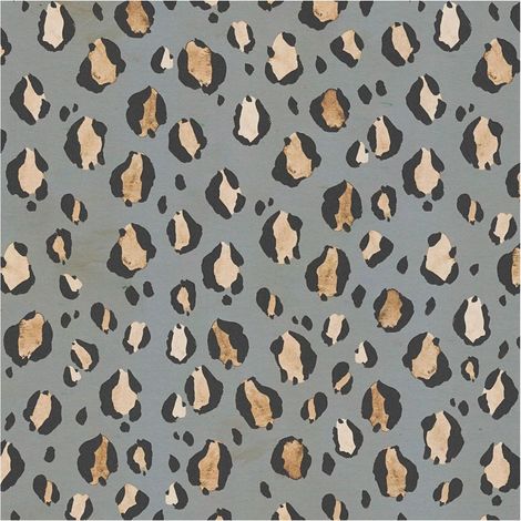 Animal pattern wallpaper wall Profhome 782162 hot embossed non-woven wallpaper smooth with leopard spots matt grey black orange brown beige 5,33 m2 (1/5)
