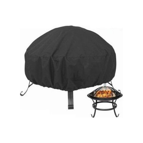 Lntyq Housse de protection pour brasero rond, cordon de serrage pour imperméable, coupe-vent, résistant aux UV, tissu Oxford 80 x 65 cm pour four, table à manger et chaises et jardin (1/5)